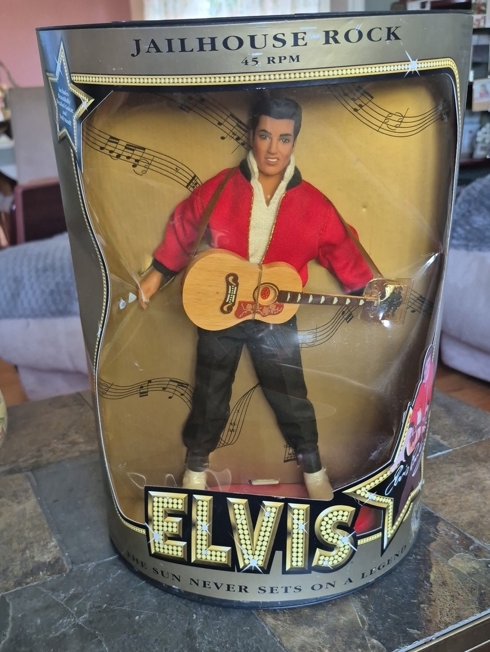 New In Box Elvis Jailhouse Rock 45 RPM Collector Doll - Red Jacket